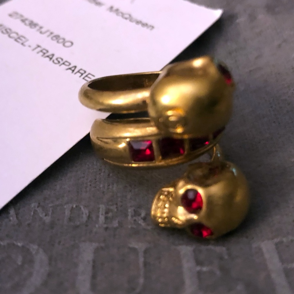 Alexander McQueen Double Skull Ring
